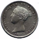 Anverso de moeda de dois tostes de 1843