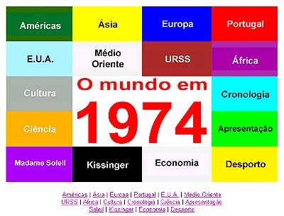 Imagem da pgina de entrada de O Mundo em 1974