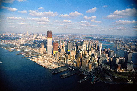 As torres do World Trade Center em construção