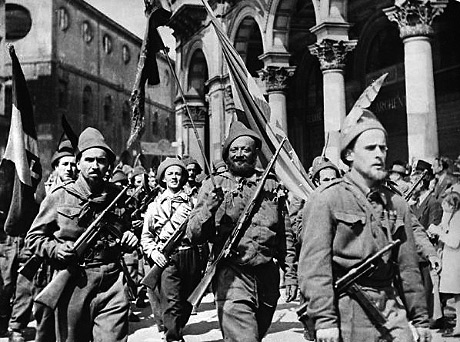 Comemoração da libertação em Itália em 1945